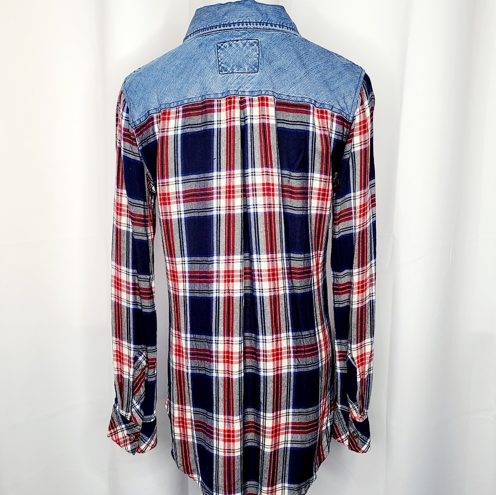 RAILS "Harper" Chambray & Denim Plaid Button Down Shirt - Picture 3 of 8